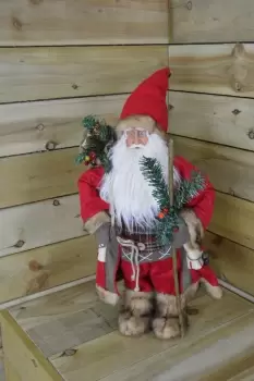 Image of Standing or Sitting Indoor Santa Claus / Father Christmas Plush Decoration