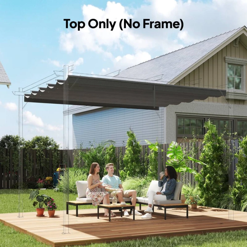 Image of Outsunny Pergola Shade Cover Replacement Canopy for 4 x 3(m) Pergola Light Grey