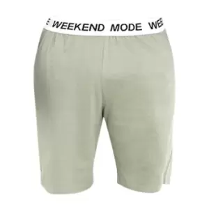 image of Brave Soul Mens Weekend Mode Jersey Lounge Shorts (L) (Sage)