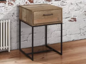 Image of Birlea Urban Rustic 1 Drawer Small Narrow Bedside Cabinet Flat Packed