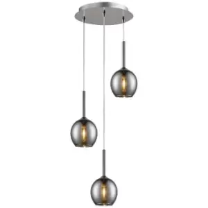 image of Zumaline Lighting - Zumaline Monic Cluster Pendant Ceiling Light, Chrome, 3x E14