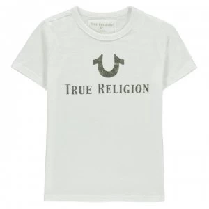 Image of True Religion Junior Boys Foil Logo T Shirt - WHITE