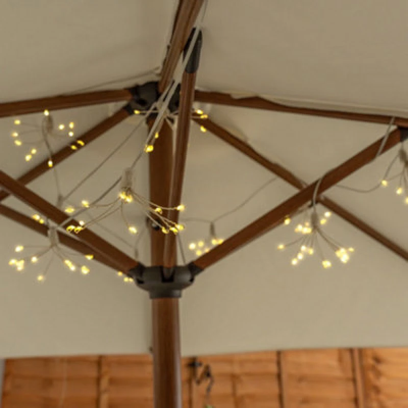 Image of ValueLights Solar Powered Outdoor Garden String Lights (Starburst) Clear