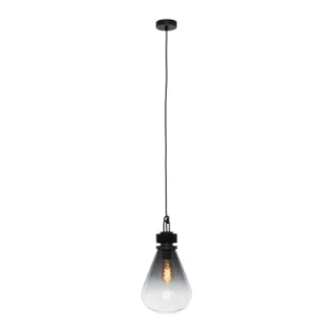 Image of Flere Dome Pendant Ceiling Lights Black Matt, Glass Transparent Grey