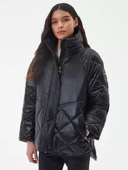 Image of Barbour International Parade Quilted Coat - Black, Size 10, Women