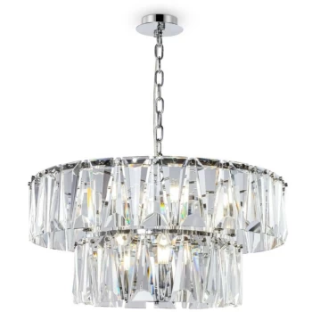 Image of Maytoni Lighting - Maytoni Modern - Puntes Modern Puntes 2 Tier 12 Light Chrome Pendant Ceiling Light