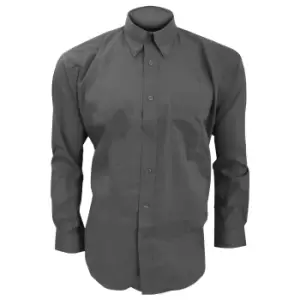 Image of Kustom Kit Mens Long Sleeve Corporate Oxford Shirt (14.5inch) (Charcoal)