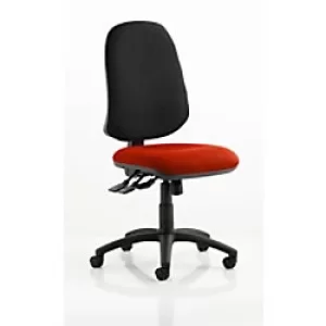 Image of Dynamic Permanent Contact Backrest Task Operator Chair Without Arms Eclipse Plus Black Back, Tabasco Red Seat Without Headrest High Back