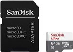 Image of SanDisk 64GB Class 10 Ultra Android MicroSDHC Memory Card and SD Adapter