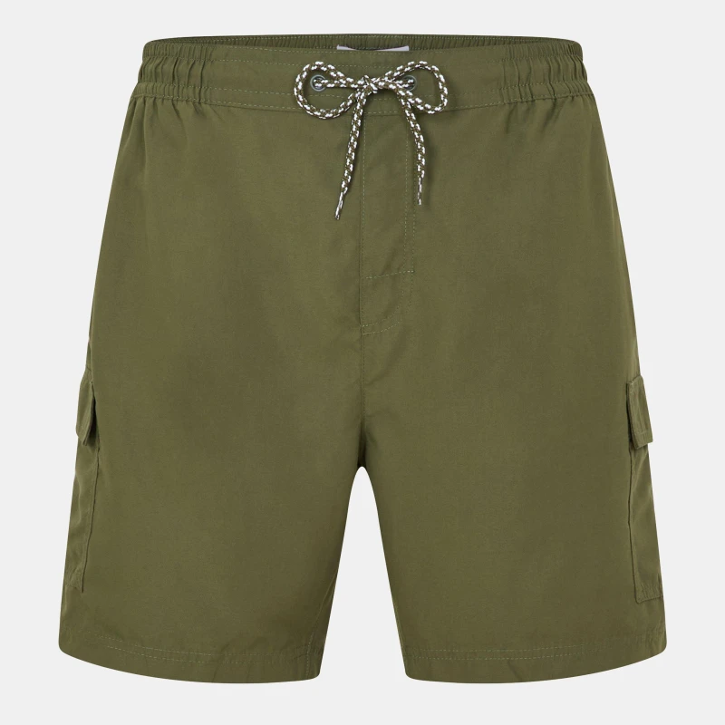 Image of Threadbare Mens Swim Shorts Khaki / Black male Small