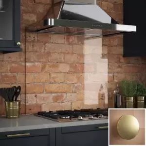 Image of Clear Glass Kitchen Splashback (brushed Brass Caps) 900mm X 750mm