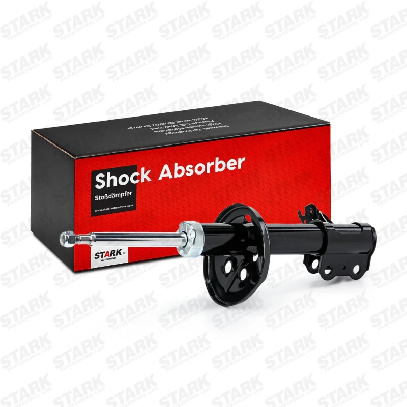 Image of STARK SKSA-0131800 Shock absorber Front Axle Left, Gas Pressure, Twin-Tube, Suspension Strut, Bottom Clamp Shock Absorber (854)