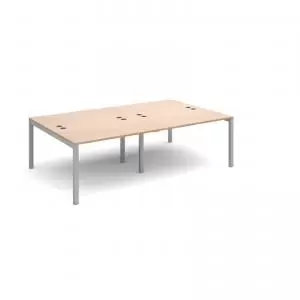 Image of Connex double back to back desks 2400mm x 1600mm - silver frame and