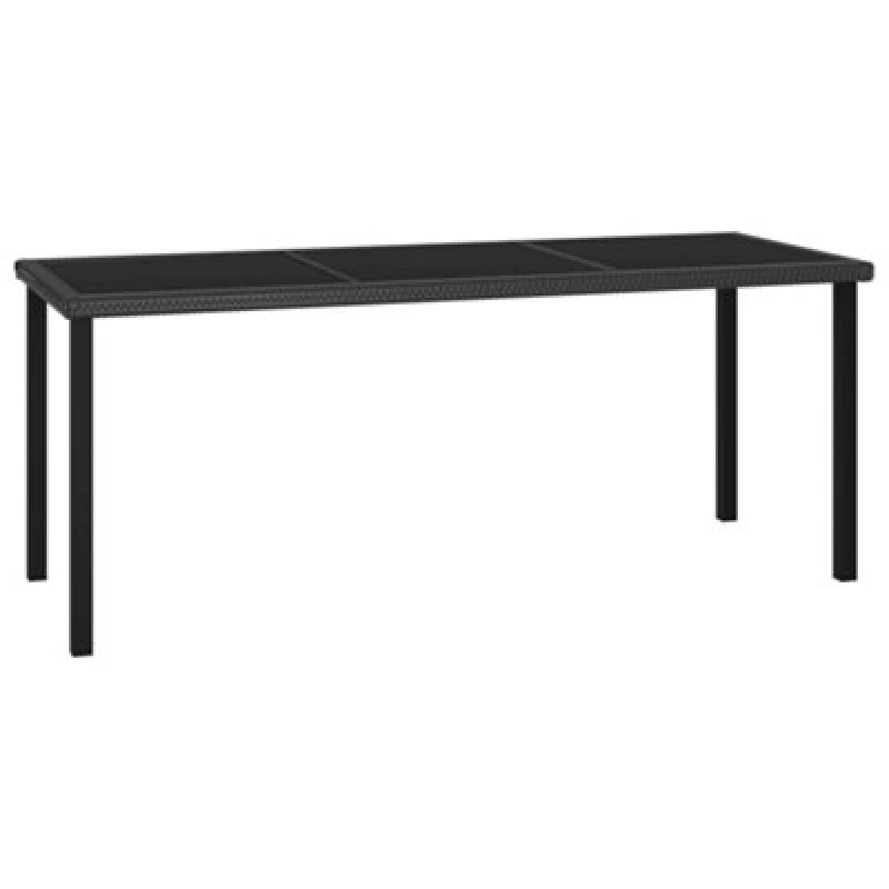 Image of VIDAXL Garden Dining Table Black 180x70x73cm Poly Rattan vidaXL 8720286188491