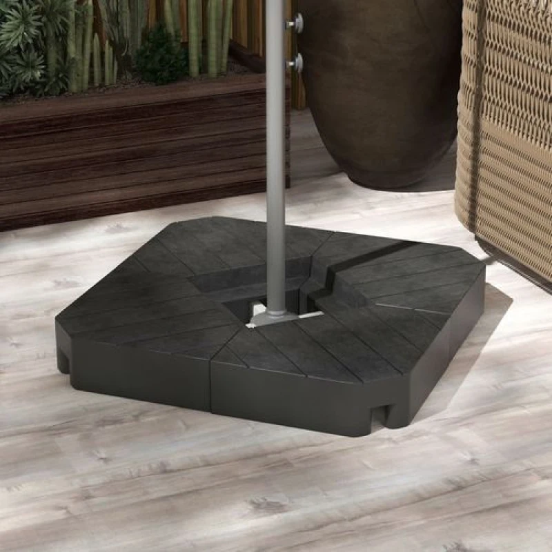 Image of Outsunny Parasol Base Weights for Cantilever Parasols, 80kg Sand or 60kg Water Filled Black