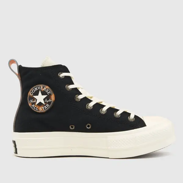 image of Converse all star lift hi tortoise trainers in Black & brown Black/Brown UK 4 (EU 36½)