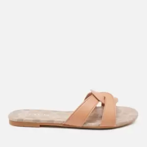 image of Coach Womens Essie Leather Sandals - Natural - UK 3