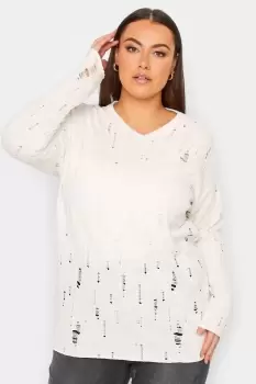 Image of Distressed Stitch Knitted Jumper