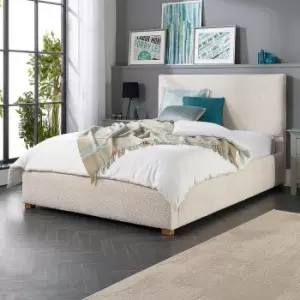 Image of Boucle Upholstered Garland Ottoman Bed Frame