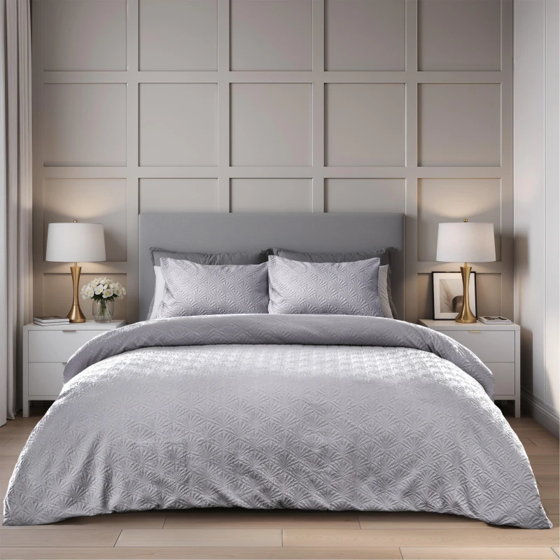 Image of Emma Barclay Duvet Set Jacquard Sorrento Grey unisex Single