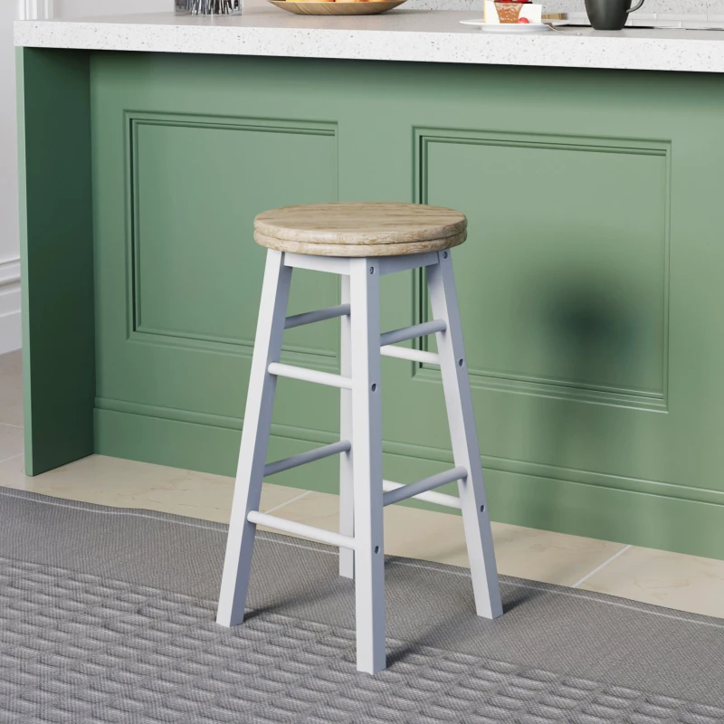 Image of Lassic Chef Vida Wooden Revolving Bar Stool White unisex One Size