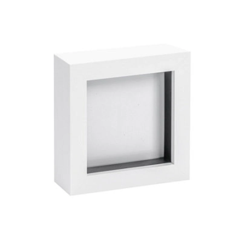 Image of Nicola Spring 4 X 4" Photo Frame - White - 3D Photo Frame Picture Frame Box Portrait Display Case (12.5 X 12.5Cm)