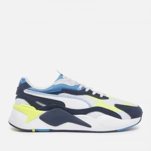 Image of Puma Mens Rs X3 Twill Airmes Running Style Trainers - Puma White/Peacoat - UK 10