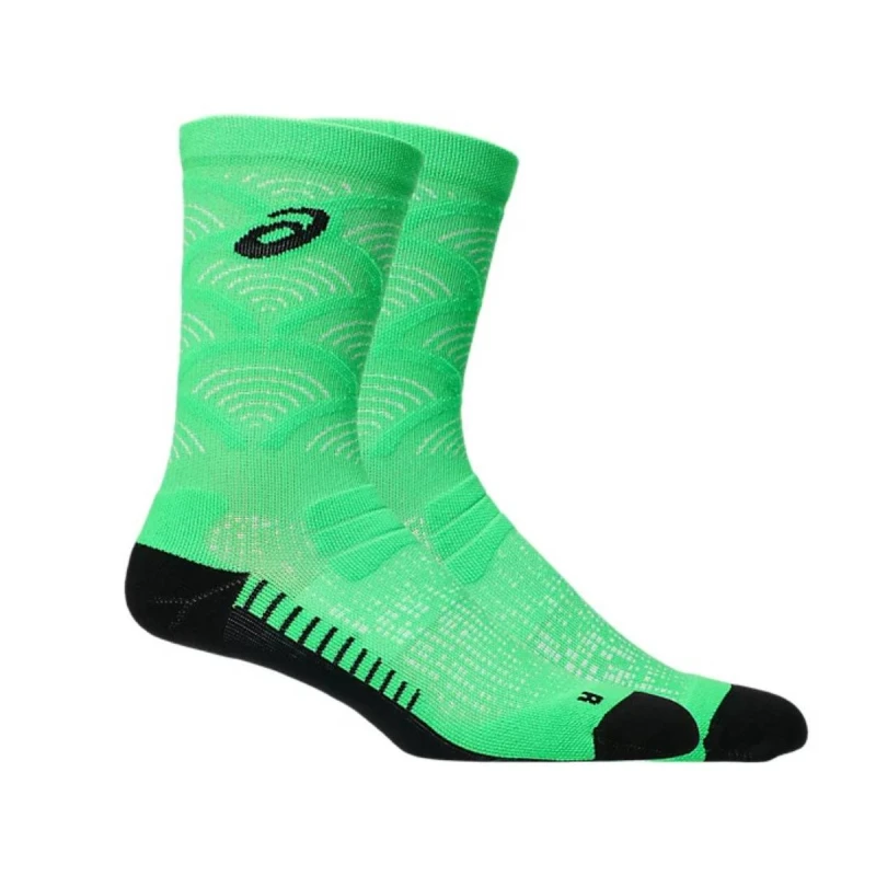 Image of Asics Performance Run Crew Ekiden Green Black Socks, Size III
