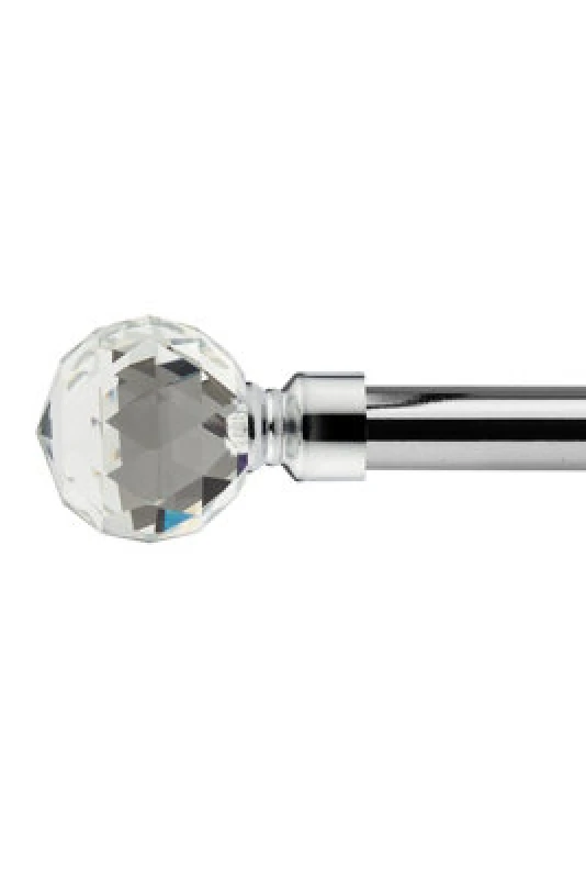 Image of Unknown 16-19mm Cristalla Extendable Eyelet Metal Curtain Pole Set Chrome 160-300Cm