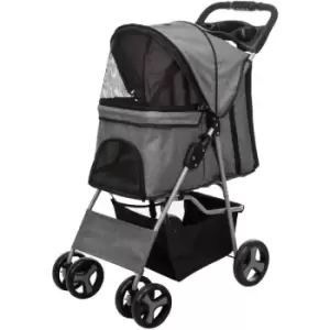 image of Folding Pet Stroller Dog and Cat Grey Trixie Grey