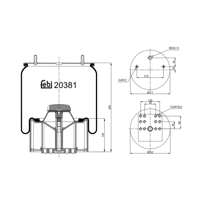 Image of FEBI BILSTEIN 20381 Boot, air suspension Boot,air suspension (324)