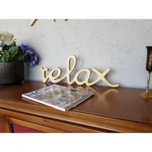 Image of Gold Relax Gold Decorative Wooden Wall Accessory