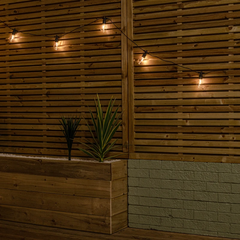 Image of Set of 10 Indoor Outdoor Connectable Festoon Lights with Warm White LEDs