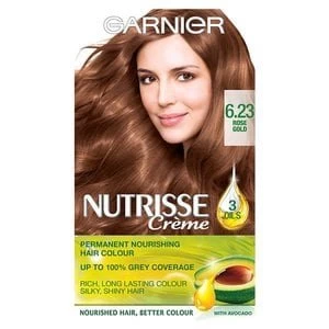 image of Garnier Nutrisse 6.23 Rose Gold Brown Permanent Hair Dye Brunette