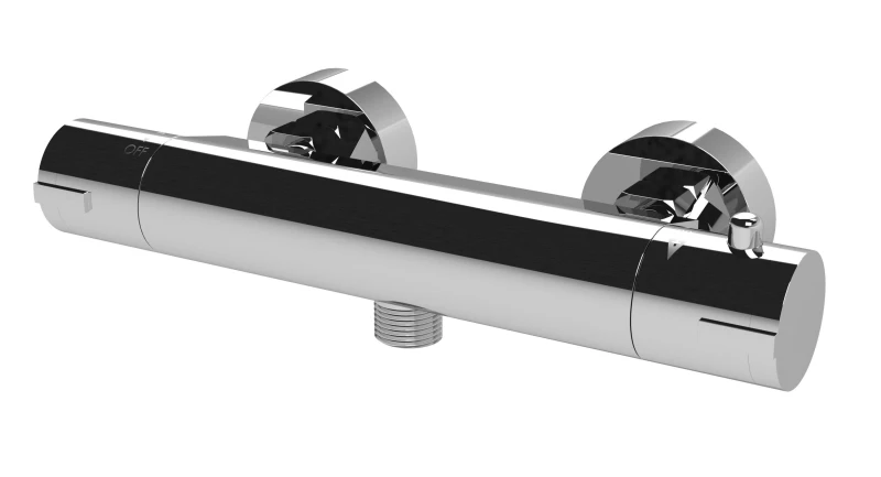 Image of Balterley Round Wall Mount Shower Thermostatic Bar Valve Tap Kit Not Included Silver