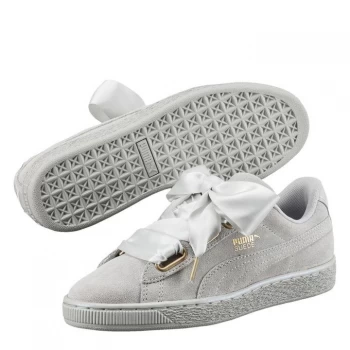 Puma Heart Suede Trainers Ladies - Gray V - Gray V