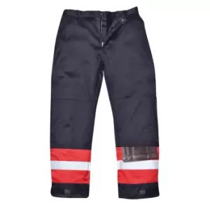 Image of Biz Flame Mens Flame Resistant Plus Trousers Navy Blue Small 32"