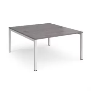 Image of Connex starter units back to back 1400mm x 1600mm - white frame, grey oak top