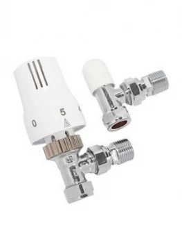 image of Ultraheat Angle Thermostatic Valve & Trv Head/Ls Twin Pack