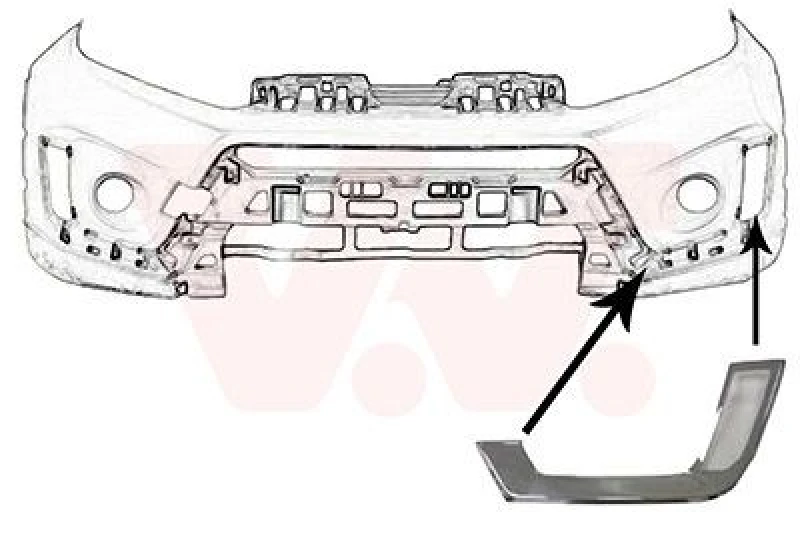 Image of VAN WEZEL Bumper moulding VAN WEZEL 5253581