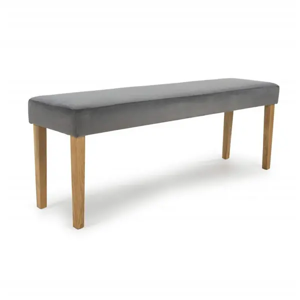 Shankar Durham Large Backless Brushed Velvet Grey Bench - Grey 3513448