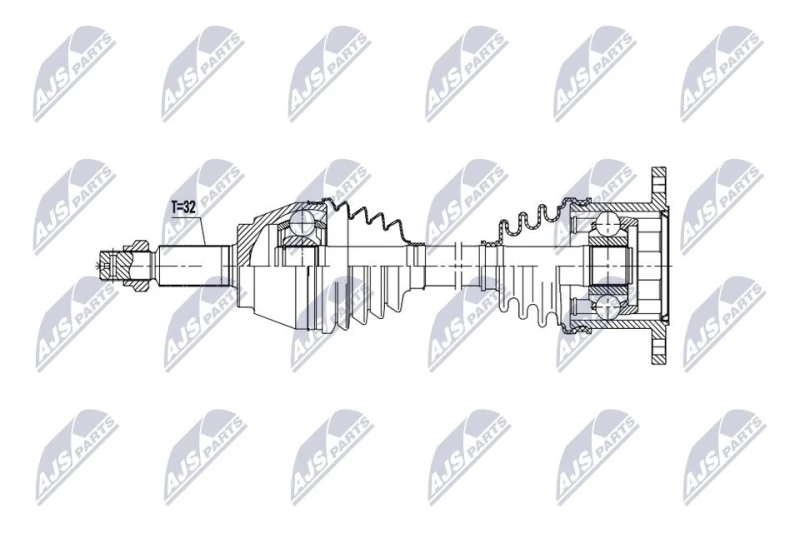 Image of NTY NPW-NS-195 Drive shaft Automatic Transmission, Rear Axle Right Drive Shaft (13)