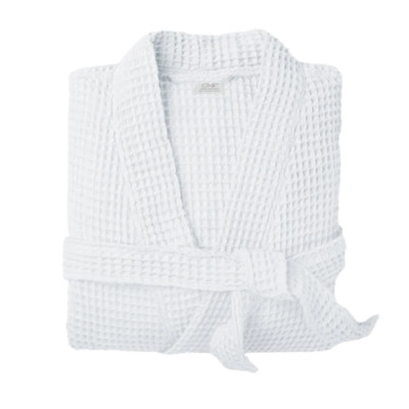 Image of Allure Bath Fashions Unisex Lightweight Waffle Bathrobe, Spa Dressing Gown Kimono - White, S/m