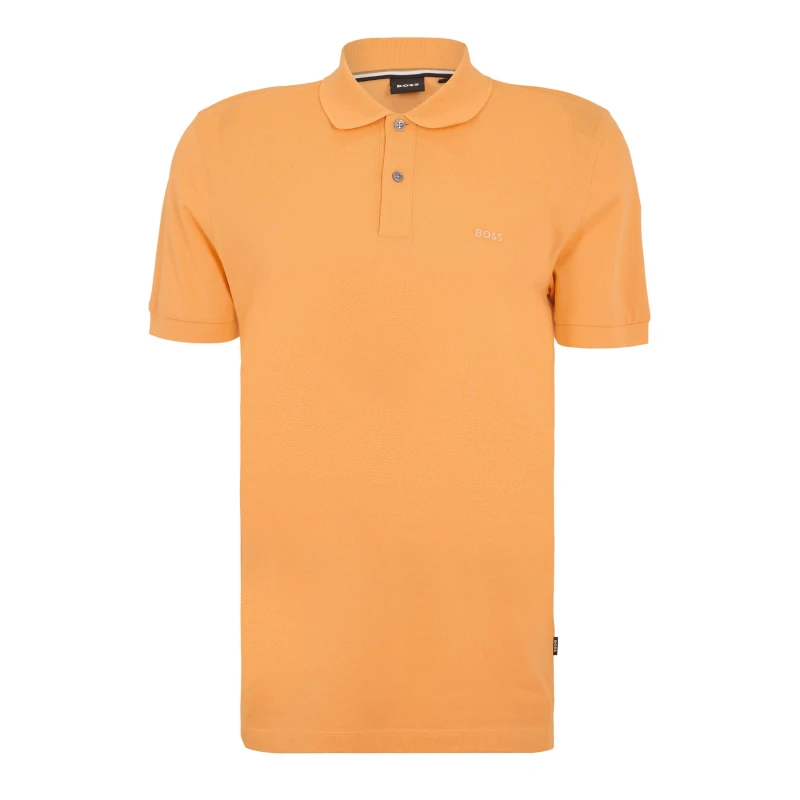 Image of Boss Mens Pallas Cotton Short Sleeve Polo Shirt Medium Orange male Small
