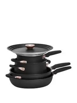 image of Meyer Accent Hard Anodised Ultra-Durable 6 Piece Essential Pots And Pans Set