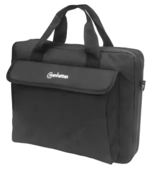 image of Manhattan London Laptop Bag 14.1", Top Loader, Black, LOW COST,...