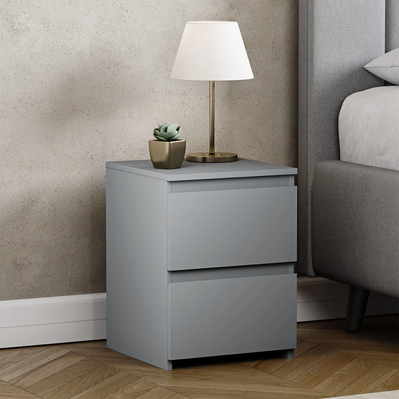 Image of Lassic Vida Designs Denver 2 Drawer Bedside Chest Grey unisex 2 Drawer