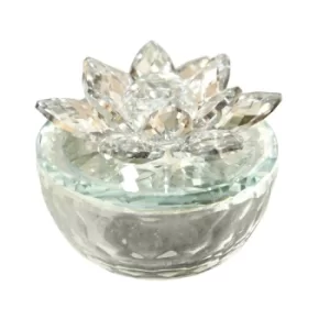 image of Clear Cut Crystal Flower Trinket Pot