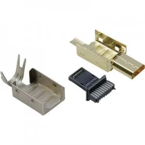 Image of HDMI connector Plug straight Number of pins 19 Gold BKL Electronic 0905008