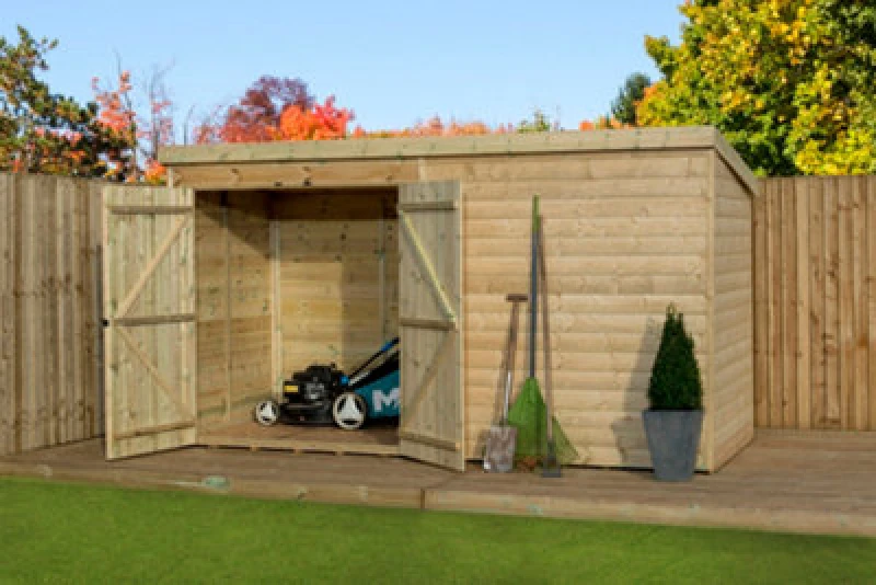 Image of Empire Sheds Empire 4000 Pent 9X4 Pressure Treated Tongue And Groove Wooden Garden Shed Double Door Left (9' X 4' / 9ft X 4ft) (9X4)